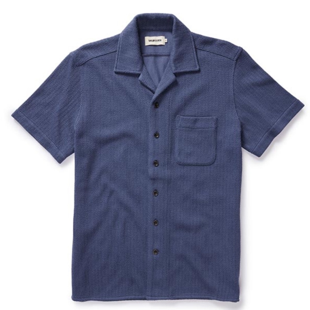 The Latigo Shirt in Sea Glass Herringbone - 40 M